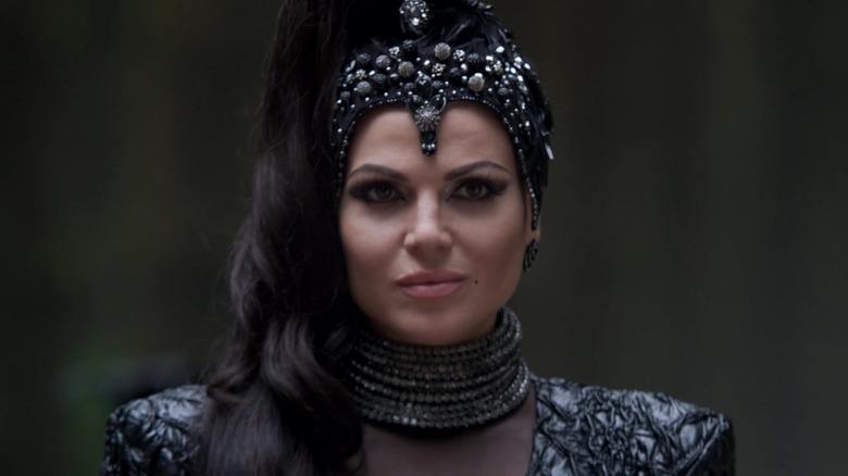 Lana Parilla as Regina, dressed as the Evil Queen on Once Upon A Time