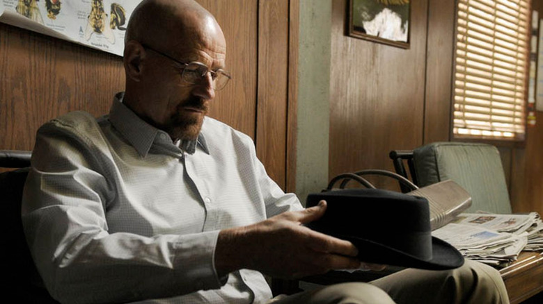 Walter White looks at his Heisenberg hat in "Breaking Bad"