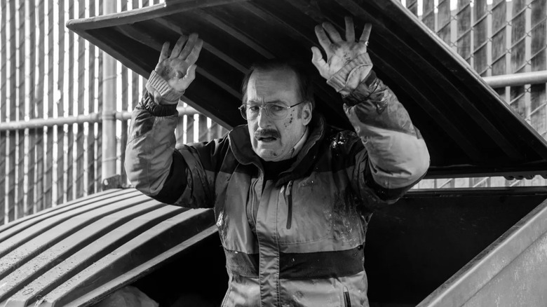 Saul Goodman surrenders to the police in "Better Call Saul"