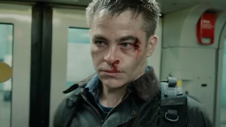 Chris Pine as James Harper has had a bad day