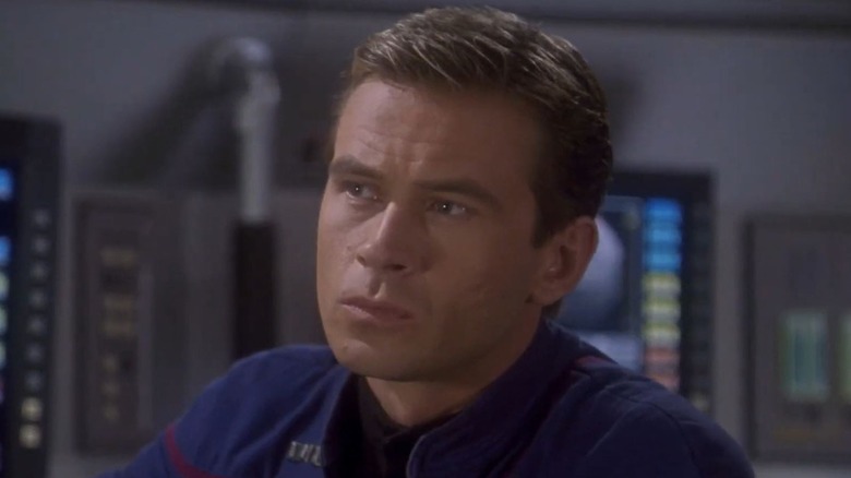 Connor Trinneer's Trip Tucker looking serious on Star Trek: Enterprise