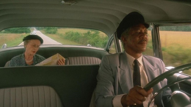Morgan Freeman driving Jessica Tandy in Driving Miss Daisy