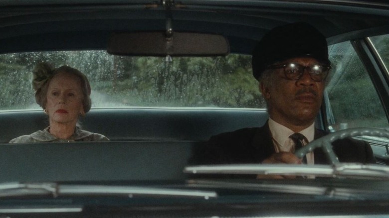 Morgan Freeman drives Jessica Tandy in Driving Miss Daisy