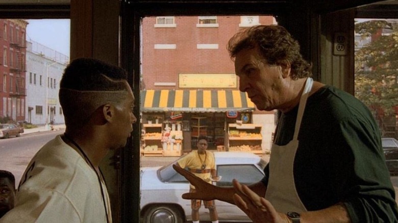 Spike Lee talks to Danny Aiello in Do the Right Thing