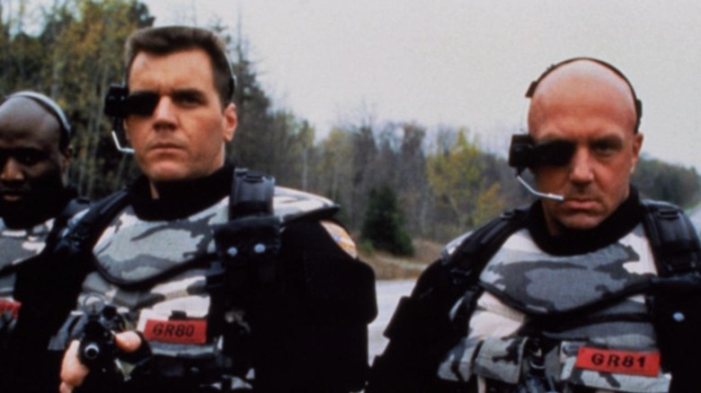 A couple of UniSols stand ready for action in Universal Soldier II: Brothers in Arms