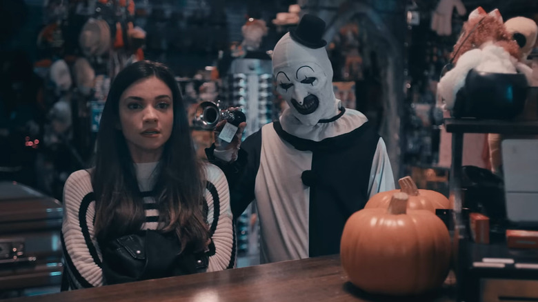 Lauren LaVera and David Howard Thornton in Terrifier 2