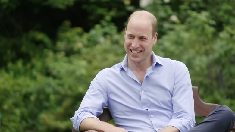 Prince William interviewing a football star