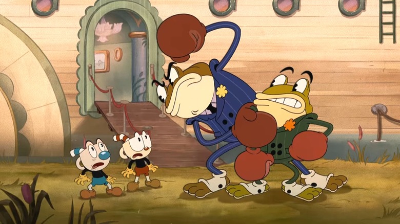 Cuphead, Mugman, Ribby, and Croaks 