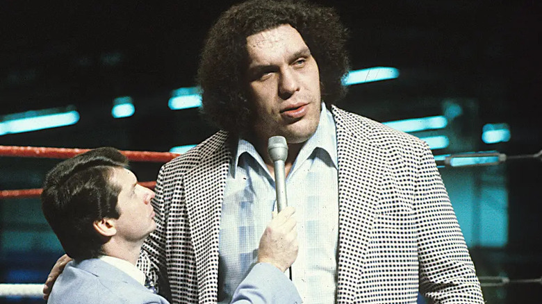 Vince McMahon interviewing Andre the Giant