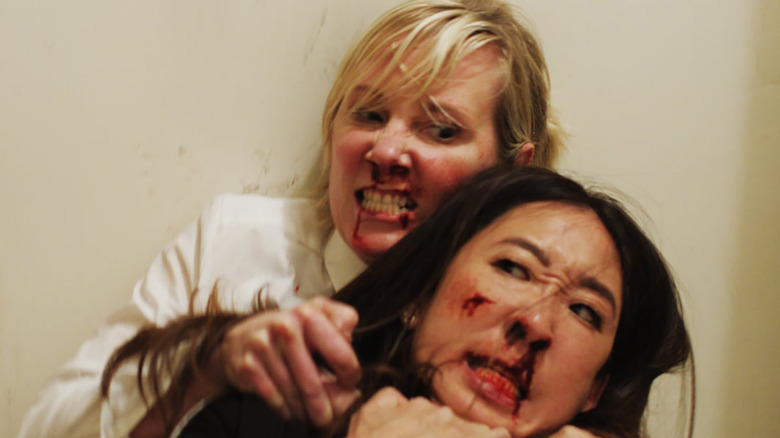 Anne Heche and Sandra Oh in Catfight