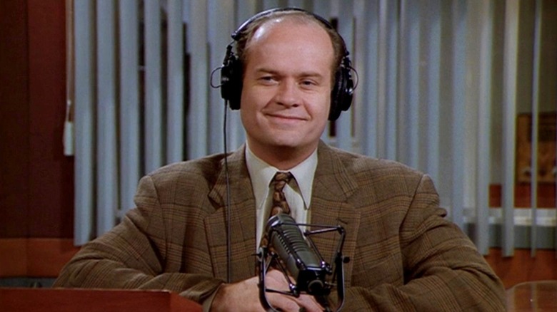 Kelsey Grammer as Dr. Frasier Crane on the air in Frasier