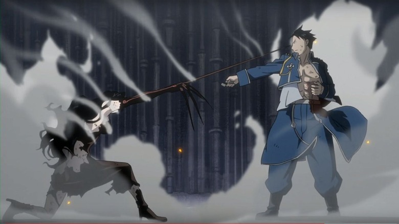 Fullmetal Alchemist Brotherhood Mustang defeats Lust