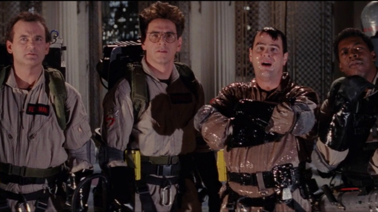 Bill Murray, Harold Ramis, Dan Aykroyd, and Ernie Hudson in Ghostbusters II