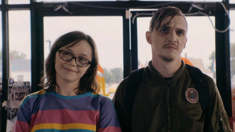 Emily Skeggs and Kyle Gallner in Dinner in America