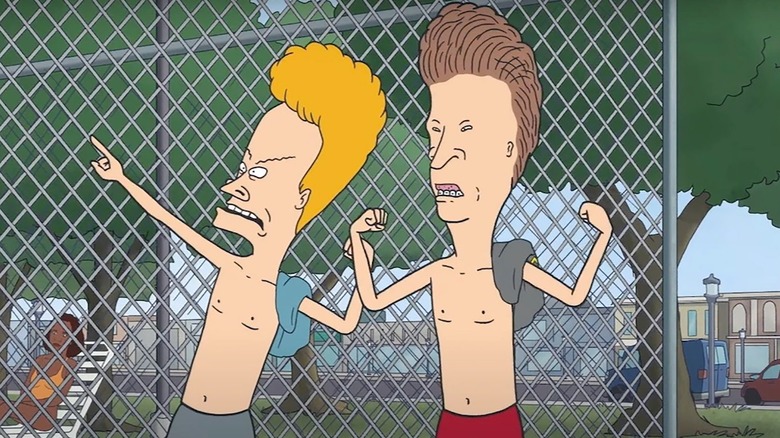 Beavis and Butt-Head flex their muscles
