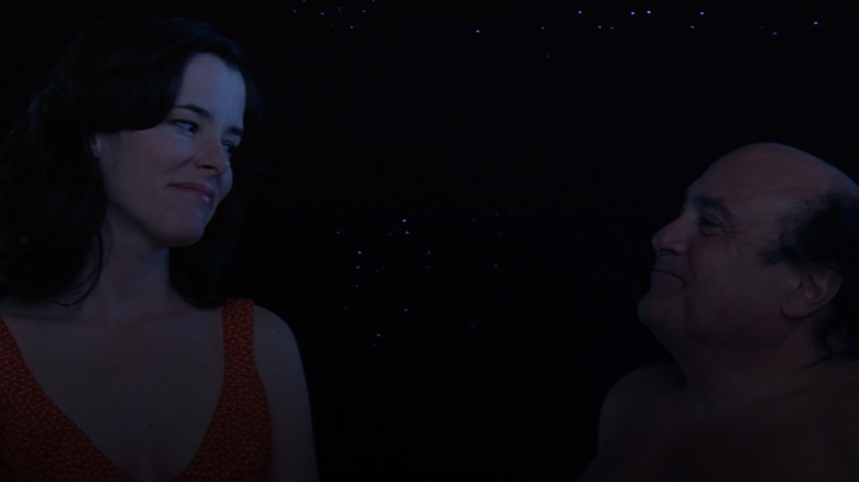 Parker Posey and Danny DeVito under the Cleveland night sky