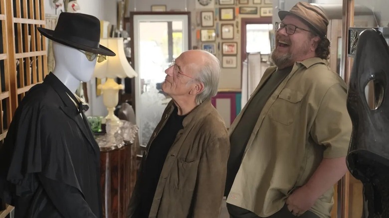 Christopher Lloyd and Dan Lanigan examining a Judge Doom costume in Prop Culture