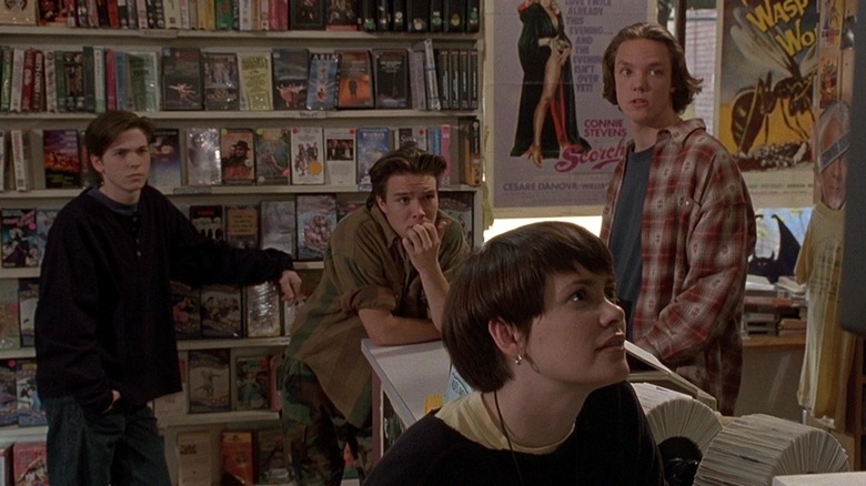 Teens in video store