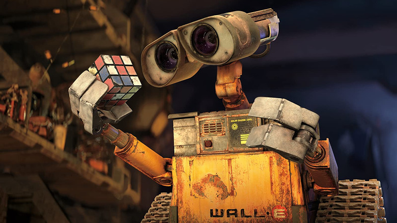 WALL-E holding a Rubik's Cube in WALL-E