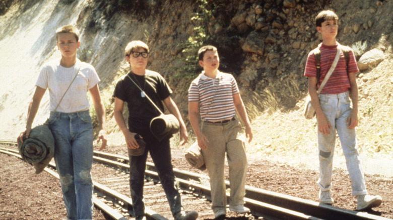 The Stand By Me boys walk the tracks in search of a dead body
