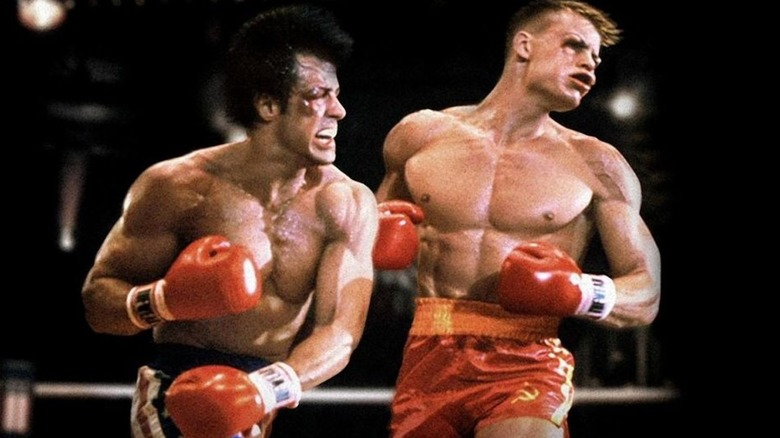 Rocky Balboa punches Ivan Drago