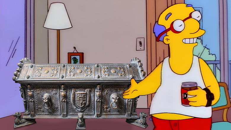 Kirk Van Outen of The Simpsons shows off his Nosferatu Sarcophagus Bed