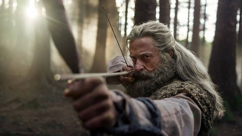 Robin Hood draws his bow in The Death of Robin Hood