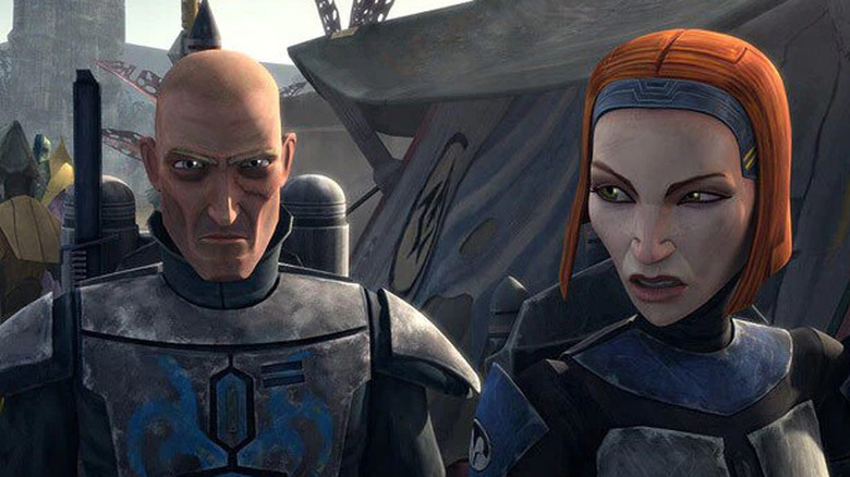 Pre Vizsla and Bo-Katan in Clone Wars