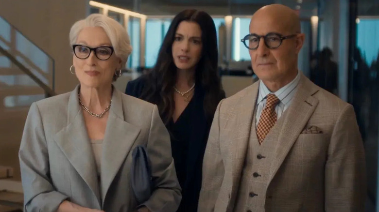 Miranda, Andy, and Nigel in The Devil Wears Prada 2