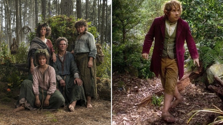 Harfoots from The Rings of Power and Martin Freeman in The Hobbit