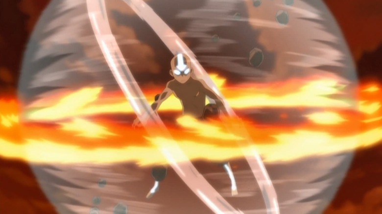 Avatar The Last Airbender Sozin's Comet Aang bending all four elements