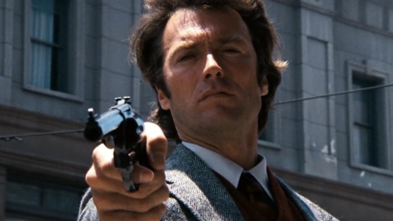 Harry Callahan points a gun
