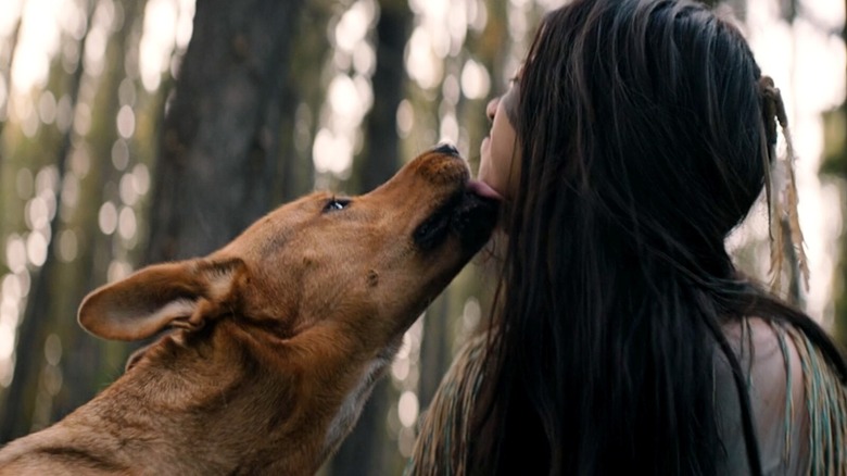 Amber Midthunder and Coco in Prey