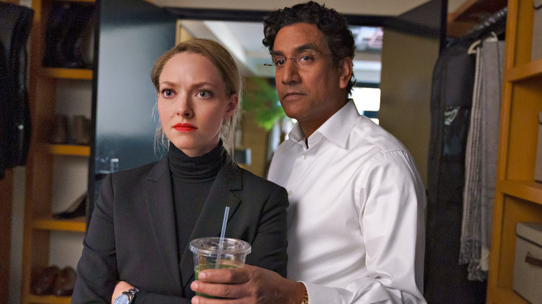 Amanda Seyfried and Naveen Andrews as Elizabeth Holmes and Sunny Balwani - The Dropout