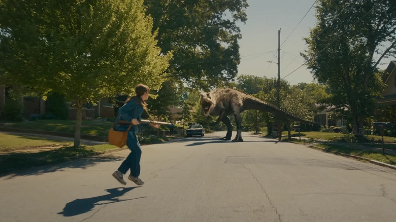 Denise faces down an Allosaurus in The End of Oak Street