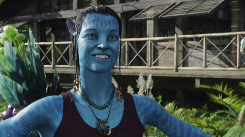 Sigourney Weaver as Grace Augustine smiles in Avatar