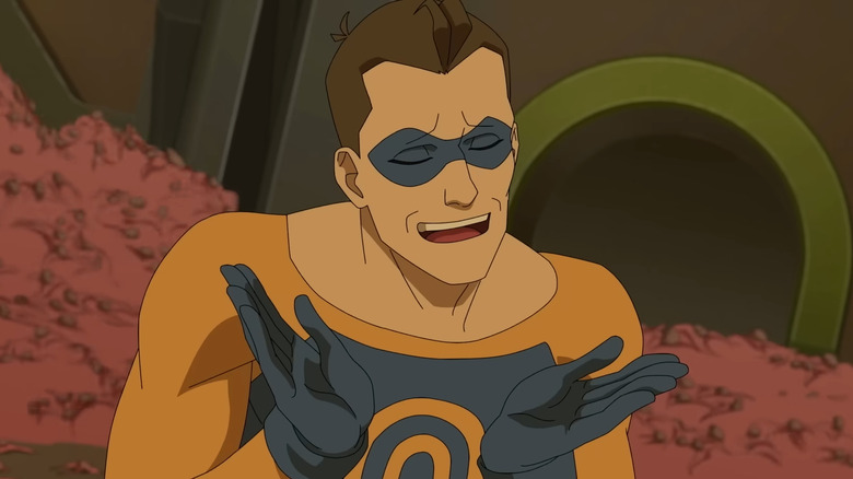 Shapesmith shrugs with Sequids on martian spaceship in Invincible