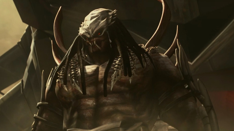 Predator warlord looking down in Predator: Killer of Killers