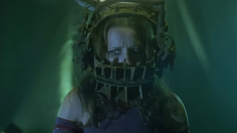 Shawnee Smith as Amanda Young in the reverse bear trap in Saw