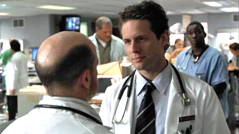 ER, Dr. Cooper staring down another doctor in the ER room