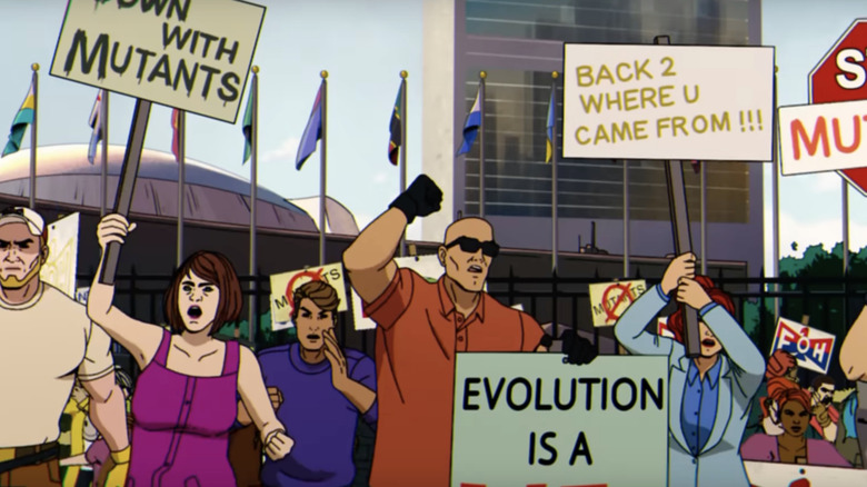 X-Men 97 Mutant protestors