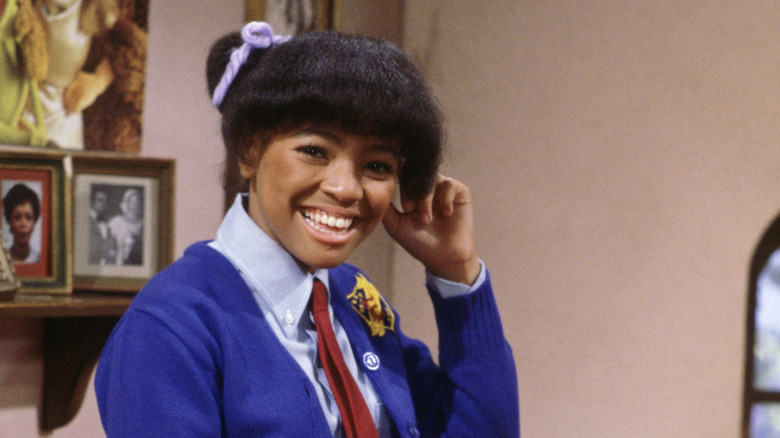 Kim Fields as Dorothy Tootie Ramsey, smiling in her bedroom on "The Facts of Life"