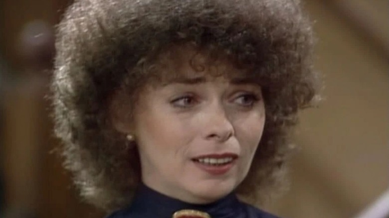 Jenny O'Hara as Miss Emily Mahoney, looking concerned on "The Facts of Life"