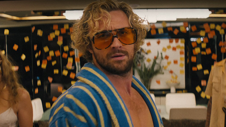 Aaron-Taylor Johnson in sunglasses and a robe in The Fall Guy