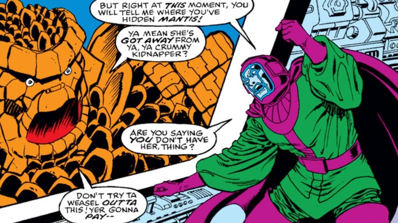 Kang the Conqueror talking to the Thing in Marvel Comics
