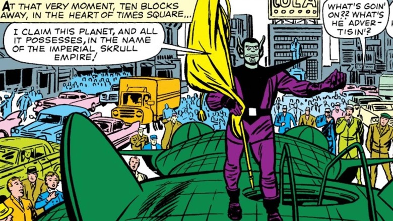 A Super-Skrull arrives in New York City in Marvel Comics