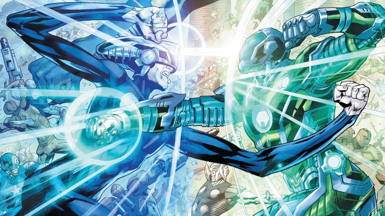 The Maker fighting Kang the Conqueror in Ultimate Invasion #4
