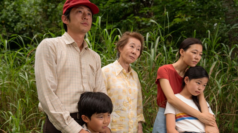 The family at the center of Minari stands on their farm
