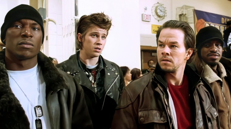 Tyrese Gibson, Garrett Hedlund, Mark Wahlberg, and Andre Benjamin in Four Brothers