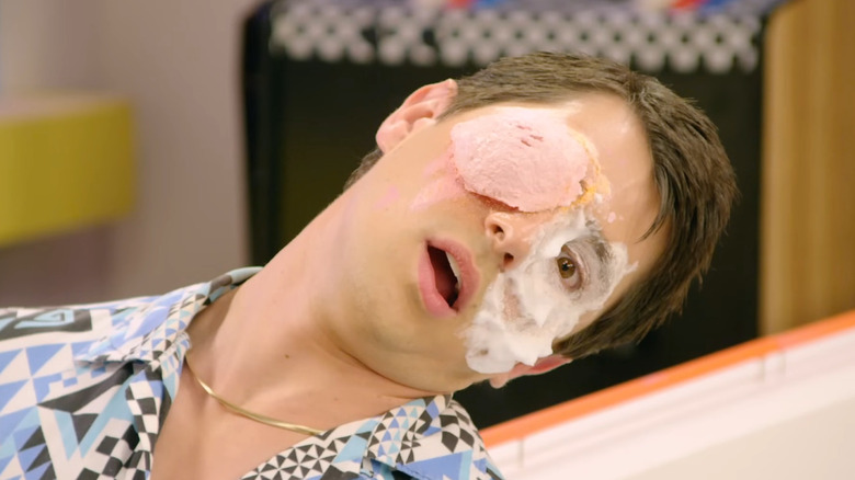 Nicholas D'Agosto with ice cream on his face in New Romance